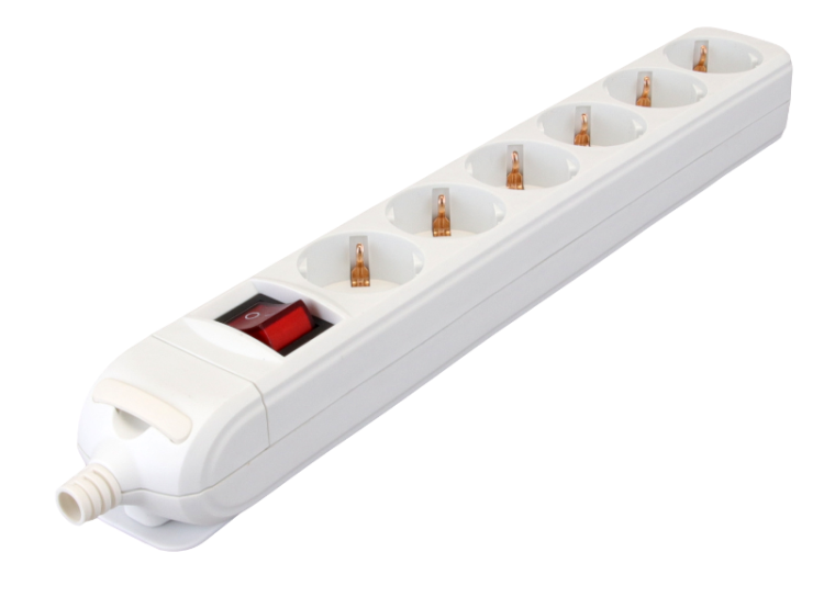 Gniazdo przedłużacza, schuko, z wyłącznikiem 6×SCHUKO, max.16A, 250VAC HUR-06K Tracon Electric