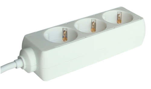 Przedłużacz wielogniazdowy schuko, biały 3×SCHUKO, 5m, max.16A, 250VAC, 3680W, 3x1,5mm2, H05VV-F H3-5M Tracon Electric