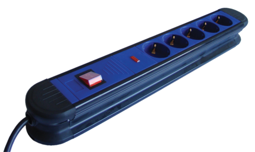 Przedłużacz 5 gn. z ochroną przepięciową schuko 5×SCHUKO, 3m, max.16A, 250VAC, 3680W, H05VV-F HKT5-3M Tracon Electric