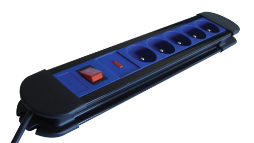 Przenośny przedłużacz wielogniazdowy z ochroną przepięciową 5×FRENCH, 3m, max.16A, 250VAC, 3680W, H05VV-F HKTF5-3M Tracon Electric