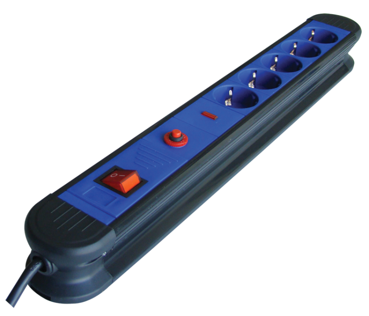 Przedłużacz 5 gn. z ochroną przepięciową i nadprądową schuko 5×SCHUKO, 3m, max.16A, 250VAC, 3680W, H05VV-F HKTM5-3M Tracon Electric