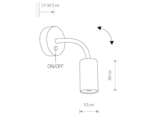 Lampa ścienna regulowana Kinkiet Industrialny Loft EYE FLEX WHITE S 9070 NOWODVORSKI Lighting GU10 Loft nowoczesna oprawa oświetleniowa punktowa tuba metal pojedynczy biały biała z wyłącznikiem Inspiracje Premium