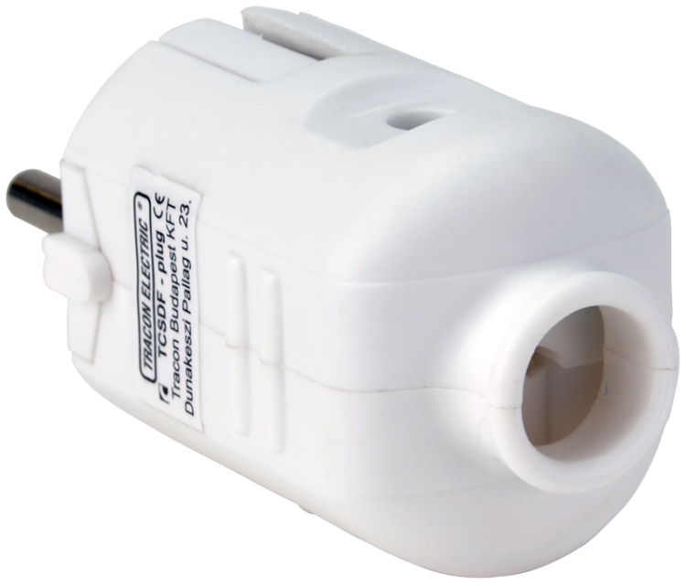 Wtyczka z prostym podłączeniem kabla, z bolcem (2in1) 1×FRENCH, 250VAC, max.16A TCSDF Tracon Electric