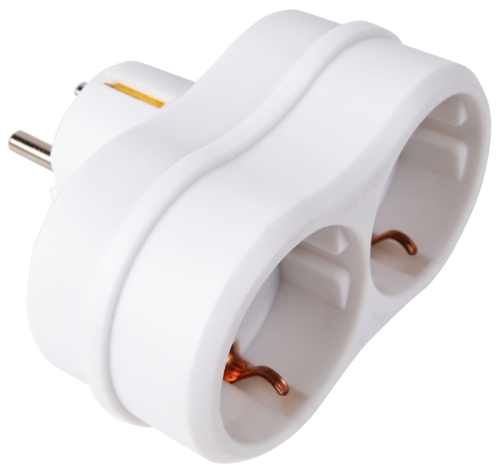 Rozgałęźnik wielogniazdowy SCHUKO, biały 2×SCHUKO, max.16A, 250VAC TNS2 Tracon Electric