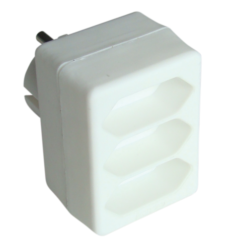 Rozgałęźnik wielogniazdowy schuko 3×EURO, 250VAC, max.2,5A TN3 Tracon Electric