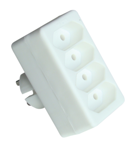 Rozgałęźnik wielogniazdowy schuko 4×EURO, 250VAC, max.2,5A TN4 Tracon Electric