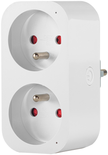 Inteligentne, podwójne gniazdo z bolcem 2xFRENCH, 240VAC, 16A TNSM2-FR Tracon Electric