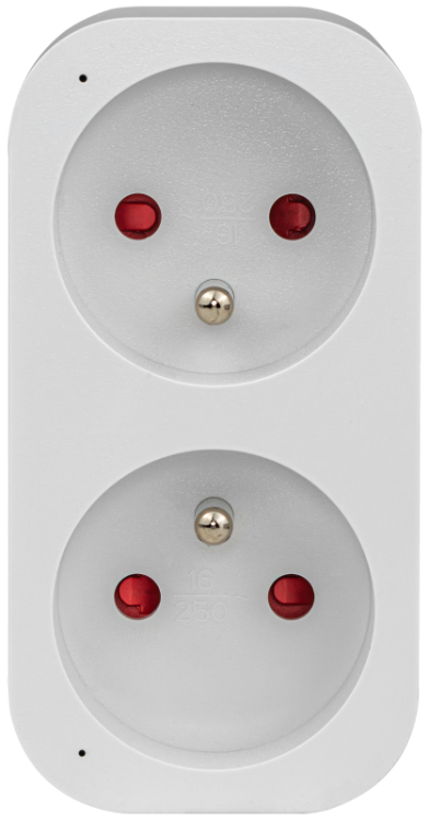 Inteligentne, podwójne gniazdo z bolcem 2xFRENCH, 240VAC, 16A TNSM2-FR Tracon Electric
