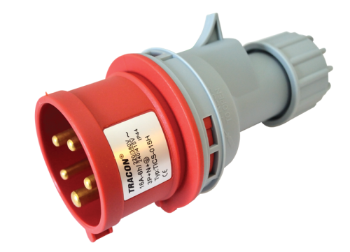 Wtyczka przemysłowa, z dławikiem zewnetrznym 16A, 400V, 3P+N+E, 6h, IP44 TICS-015H Tracon Electric