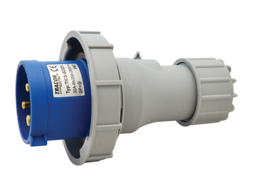 Wtyczka przemysłowa ze zwiększoną ochroną 32A, 250V, 2P+E, 6h, IP67 TICS-0232H Tracon Electric