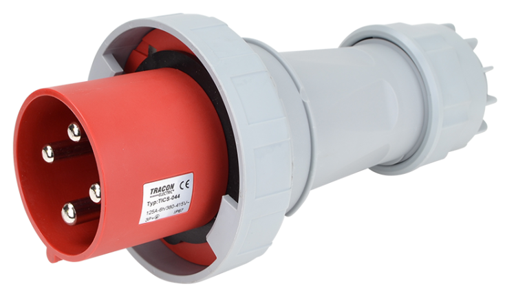 Wtyczka przemysłowa ze zwiększoną ochroną 125A, 400V, 3P+E, 6h, IP67 TICS-044 Tracon Electric
