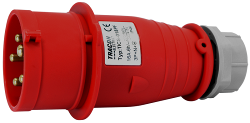 Wtyczka przemysłowa z opcją odwrócenia fazy 16A, 400V, 3P+N+E, 6h, IP44 TICS-015PF Tracon Electric