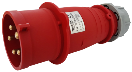 Wtyczka przemysłowa z opcją odwrócenia fazy 32A, 400V, 3P+N+E, 6h, IP44 TICS-025PF Tracon Electric