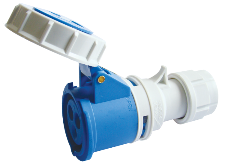 Gniazdo przemysłowe ze zwiększoną ochroną 16A, 230V, 2P+E, 6h, IP67 TICS-2132H Tracon Electric