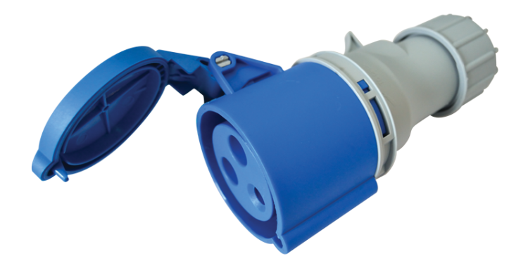 Przenośne gniazdo przemysłowe zewnętrzne 32A, 230V, 2P+E, 6h, IP44 TICS-223H Tracon Electric