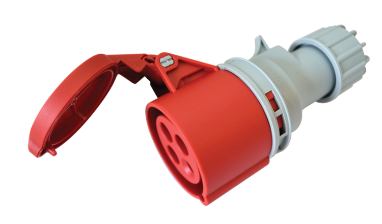 Przenośne gniazdo przemysłowe zewnętrzne 32A, 400V, 3P+E, 6h, IP44 TICS-224H Tracon Electric