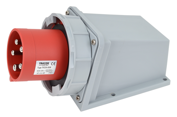 Wtyczka przemysłowa natynkowa 63A, 400V, 3P+N+E, 6h, IP67 TICS-535 Tracon Electric