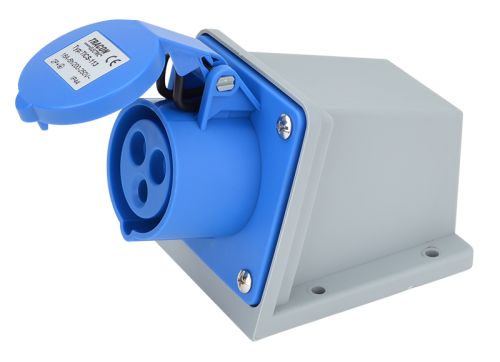 Gniazdo przemysłowe natynkowe 16A, 250V, 2P+E, 6h, IP44 TICS-113 Tracon Electric