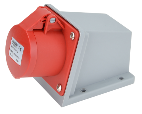 Gniazdo przemysłowe natynkowe 16A, 400V, 3P+E, 6h, IP44 TICS-114 Tracon Electric