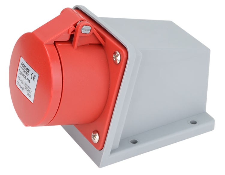 Gniazdo przemysłowe natynkowe 16A, 400V, 3P+N+E, 6h, IP44 TICS-115 Tracon Electric