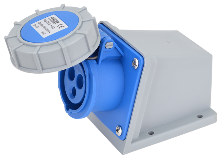 Gniazdo przemysłowe natynkowe 16A, 250V, 2P+E, 6h, IP67 TICS-1132 Tracon Electric
