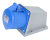 Gniazdo przemysłowe natynkowe 32A, 250V, 2P+E, 6h, IP44 TICS-123 Tracon Electric