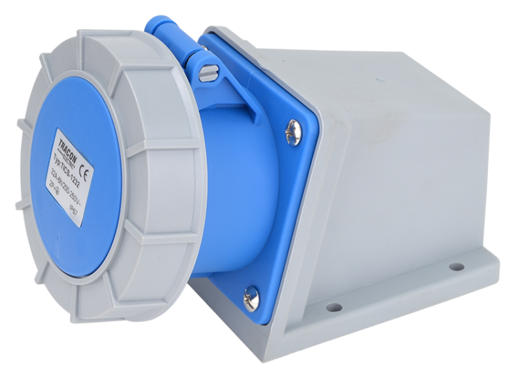 Gniazdo przemysłowe natynkowe 32A, 250V, 2P+E, 6h, IP67 TICS-1232 Tracon Electric