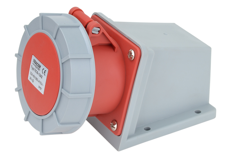 Gniazdo przemysłowe natynkowe 32A, 400V, 3P+E, 6h, IP67 TICS-1242 Tracon Electric