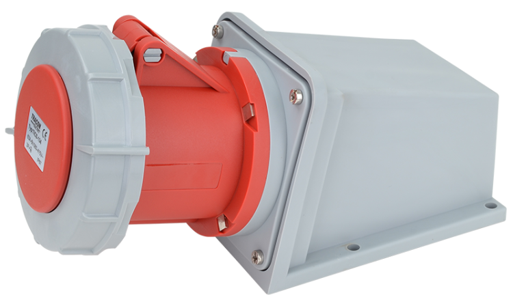 Gniazdo przemysłowe natynkowe 63A, 400V, 3P+E, 6h, IP67 TICS-134 Tracon Electric