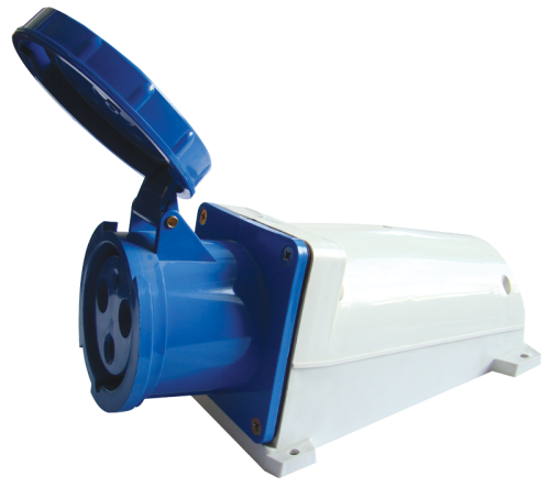 Gniazdo przemysłowe natynkowe 125A, 250V, 2P+E, 6h, IP67 TICS-143 Tracon Electric