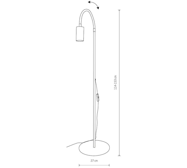 Lampa podłogowa regulowana Industrialna Loft EYE FLEX BLACK I 8935 NOWODVORSKI Lighting nowoczesna punktowa pojedyncza z wyłącznikiem na przewodzie kablu metal czarna czarny Inspiracje Premium