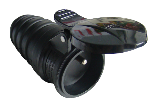 Gniazdo gumowe z bolcem 16A, 250V, 2P+E, IP44 (FRENCH) TICS-212GF Tracon Electric