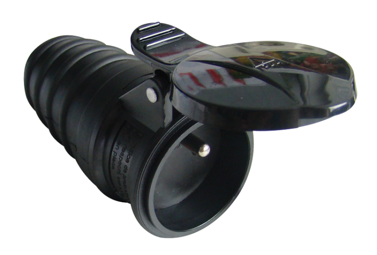 Gniazdo gumowe z bolcem 16A, 250V, 2P+E, IP44 (FRENCH) TICS-212GF Tracon Electric