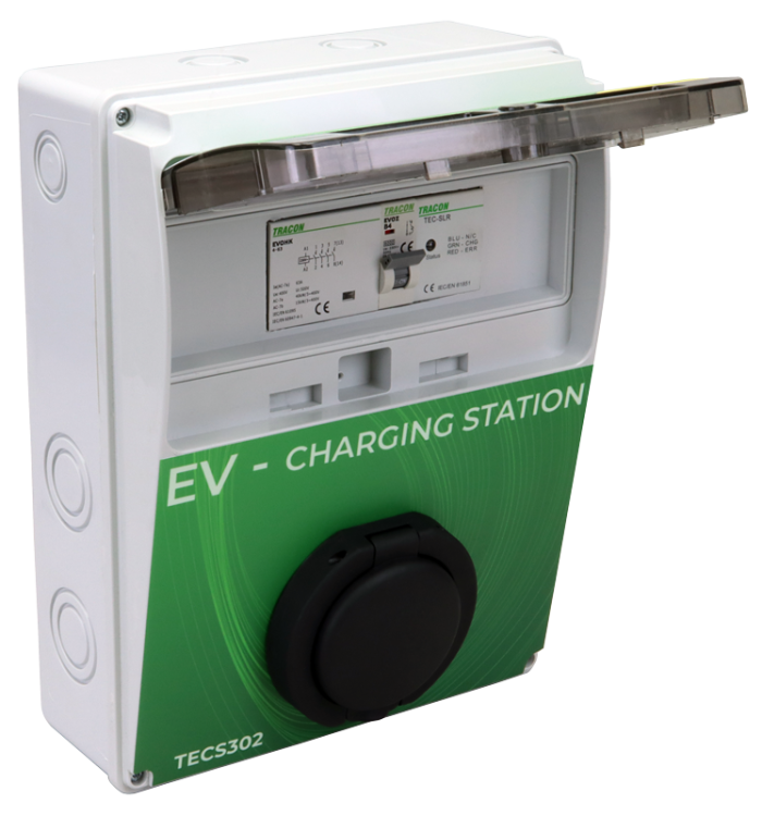 Stacja ładowania pojazdów elektrycznych 3×32A/400V 22kW TYPE2 TECS302 Tracon Electric