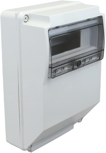 Pusta rozdzielnica przemysłowaz szyną montażową, ABS 12mod, H×W×D=400×260×130mm, IP65 TDB362613 Tracon Electric