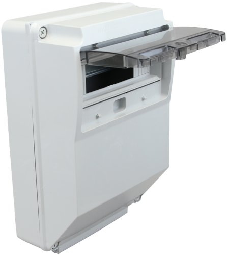 Pusta rozdzielnica przemysłowaz szyną montażową, ABS 12mod, H×W×D=400×260×130mm, IP65 TDB362613 Tracon Electric