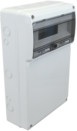 Pusta rozdzielnica przemysłowa z szyną montażową, ABS 16 mod, H×W×D=505×330×150mm, IP65 TDB503315 Tracon Electric