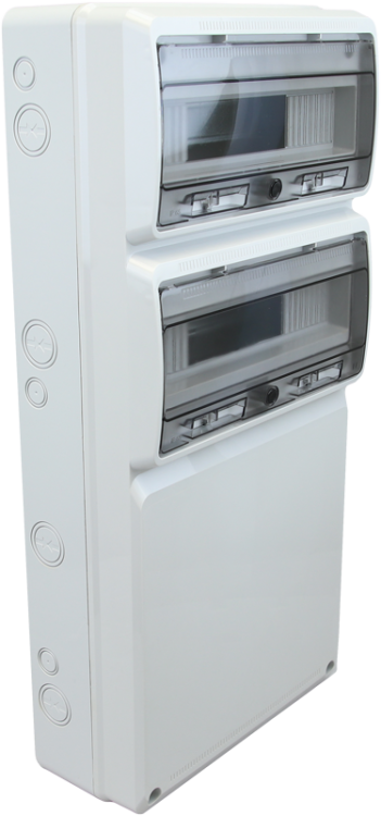 Pusta rozdzielnica przemysłowaz szyną montażową, ABS 32mod, H×W×D=685×330×150mm, IP65 TDB683315 Tracon Electric