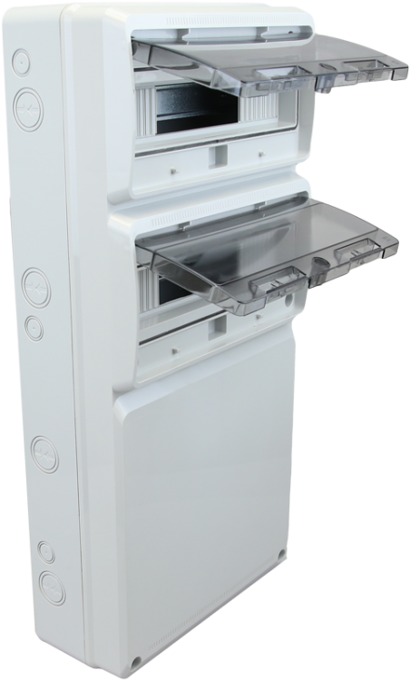 Pusta rozdzielnica przemysłowaz szyną montażową, ABS 32mod, H×W×D=685×330×150mm, IP65 TDB683315 Tracon Electric