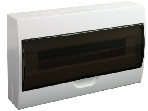 Rozdzielnica natynkowa dymne drzwi, szyna N/PE 1×18 modul, IP40, (H×W×D=220×364×96mm) EDFK-18/1 Tracon Electric