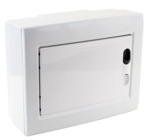 Rozdzielnica natynkowa z białymi płaskimi drzwiami, plastik 1×8 (8) modul, IP40, (H×W×D=195×240×90mm) EDFKSN-8/1 Tracon Electric