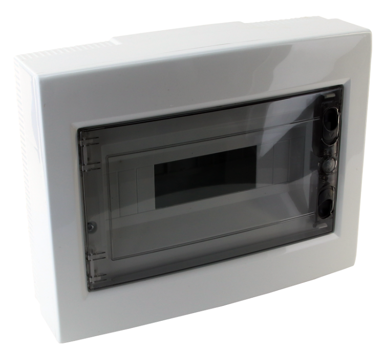 Rozdzielnica natynkowa z dymnymi płaskimi drzwiami, plastik 1×12 (12) modul, IP40, (H×W×D=260×330×92mm) EDFKS-12/1 Tracon Electric