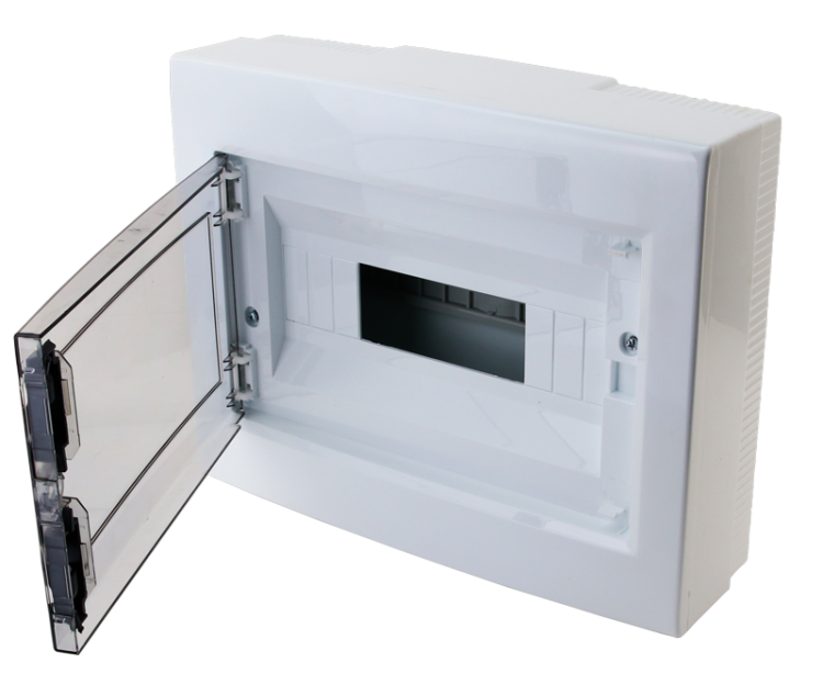 Rozdzielnica natynkowa z dymnymi płaskimi drzwiami, plastik 1×12 (12) modul, IP40, (H×W×D=260×330×92mm) EDFKS-12/1 Tracon Electric