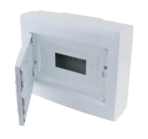 Rozdzielnica natynkowa z białymi płaskimi drzwiami, plastik 1×12 (12) modul, IP40, (H×W×D=260×330×92mm) EDFKSN-12/1 Tracon Electric