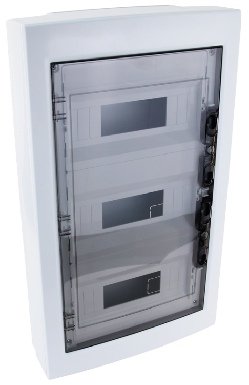 Rozdzielnica natynkowa z dymnymi płaskimi drzwiami, plastik 3×12 (36) modul, IP40, (H×W×D=570×330×100mm) EDFKS-12/3 Tracon Electric