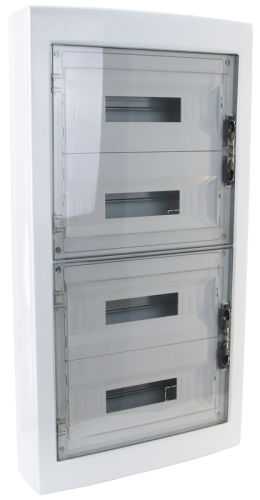 Rozdzielnica natynkowa z dymnymi płaskimi drzwiami, plastik 4×18 (72) modul, IP40, (H×W×D=872×464×120mm) EDFKS-18/4 Tracon Electric