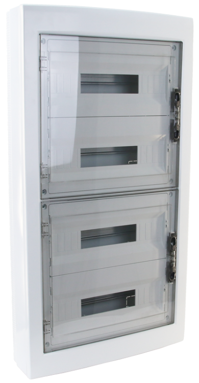 Rozdzielnica natynkowa z dymnymi płaskimi drzwiami, plastik 4×18 (72) modul, IP40, (H×W×D=872×464×120mm) EDFKS-18/4 Tracon Electric