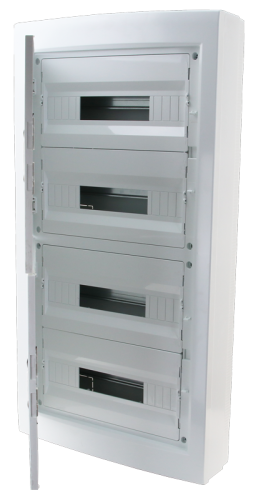 Rozdzielnica natynkowa z białymi płaskimi drzwiami, plastik 4×18 (72) modul, IP40, (H×W×D=872×464×120mm) EDFKSN-18/4 Tracon Electric