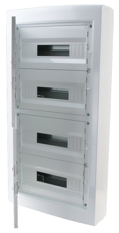 Rozdzielnica natynkowa z białymi płaskimi drzwiami, plastik 4×18 (72) modul, IP40, (H×W×D=872×464×120mm) EDFKSN-18/4 Tracon Electric