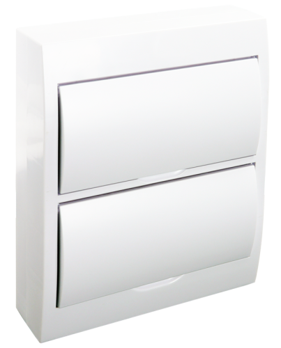 Rozdzielnica natynkowa białe drzwi, szyna N/PE 2×12 (24) modul, IP40, (H×W×D=325×270×98mm) EDFKN-12/2 Tracon Electric